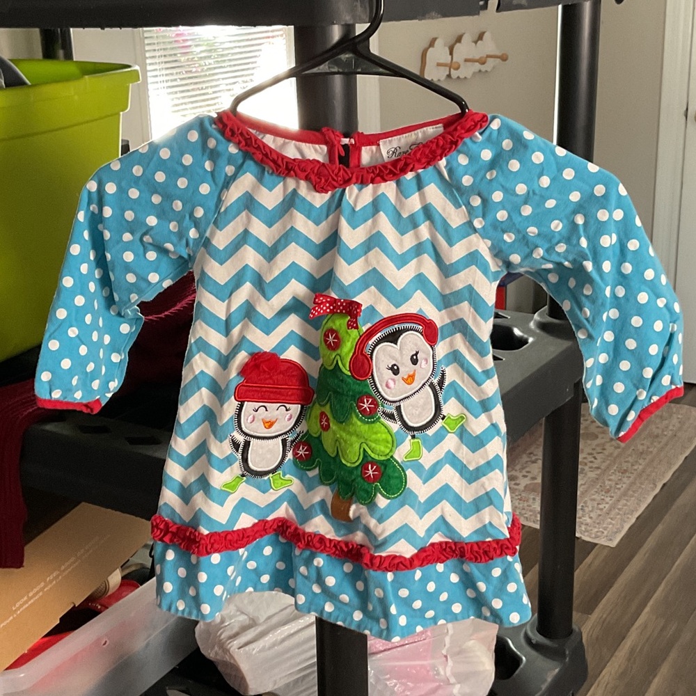 Blue Polka Dot Penguin Dress